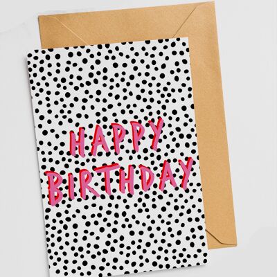 Happy Birthday Polka Dot Greeting Card