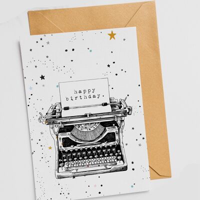 Happy Birthday Typewriter Greeting Card