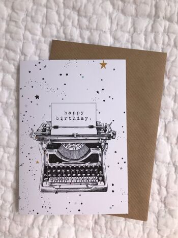 Joyeux anniversaire machine à écrire Carte de vœux 2