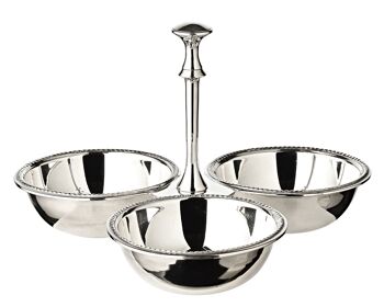 Bol triplet Bol triple bol à collation Perla, argenté, diamètre 21 cm 2