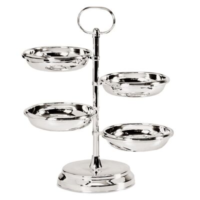 Stand with 4 bowls Ido snack bowls, noble silver-plated, height 29 cm