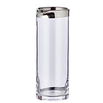Caraffa anice, vetro cristallo soffiato a bocca con bordo platino, altezza 21 cm, ø 9 cm, capacità 0,75 litri