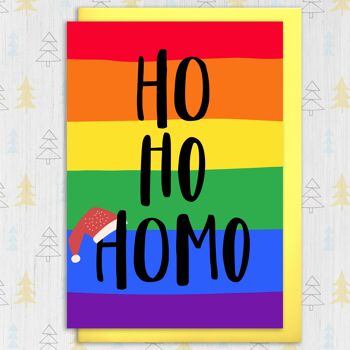 Noël LGBTQ+, carte de vœux : Ho Ho Homo 3