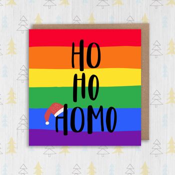 Noël LGBTQ+, carte de vœux : Ho Ho Homo 2