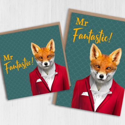 Fox anniversary, Valentine’s Day, birthday card: Mr Fantastic (Animalyser)