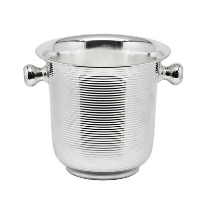 Bottle cooler David with handles, heavy silver plated, height 20 cm, diameter 21 cm