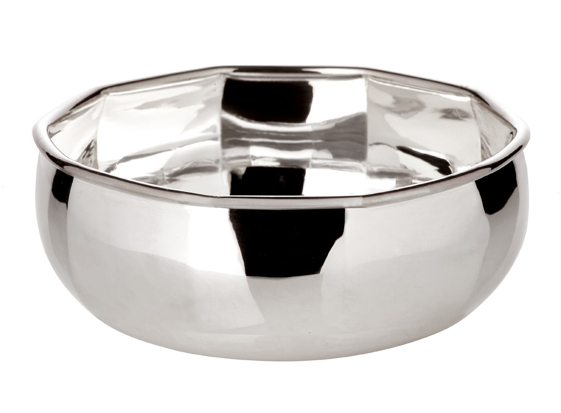 Schale Dekoschale Servierschale Ten, 10-eckig, schwerversilbert, Durchmesser 17 cm, Höhe 7 cm