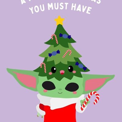 Christmas card Star Wars baby Yoda