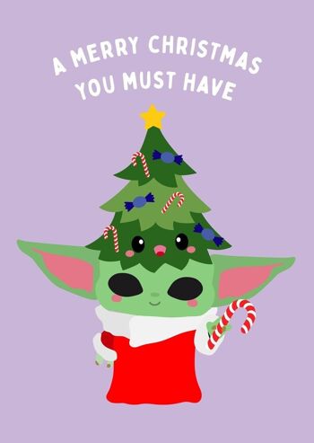 Carte de Noël Star Wars bébé Yoda 1
