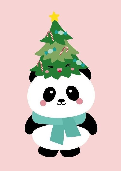 Christmas card panda
