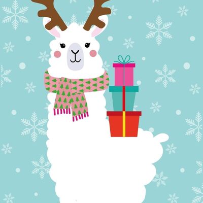 Christmas card Llama