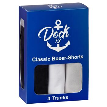 Slip homme Dock13 (pack de 3 boxers homme) (noir + blanc + gris) 2