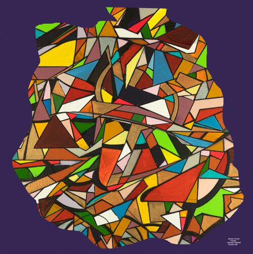 Abstract 1-39-4 . Geometric Cubism Color Art 70x70 cm.