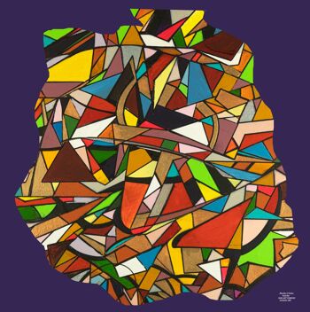 Résumé 1-39-4 . Cubisme Géométrique Color Art 70x70 cm. 1
