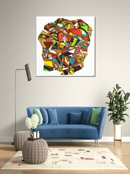 Abstract 1-39-5  Geometric Cubism Color Art 60x60 cm.