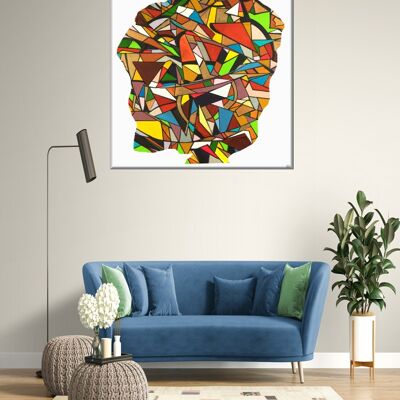 Abstrait 1-39-5 Cubisme Géométrique Art Couleur 60x60 cm.