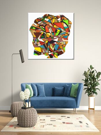 Abstrait 1-39-5 Cubisme Géométrique Art Couleur 60x60 cm. 1
