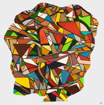Abstrait 1-39-5 Cubisme Géométrique Art Couleur 60x60 cm. 2