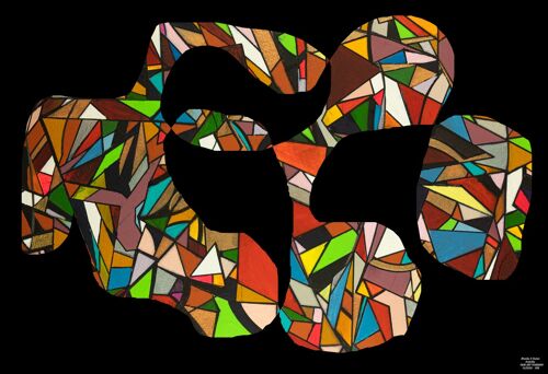 Abstract 1-39.-6. Geometric Cubism Color Art 100x65cm.