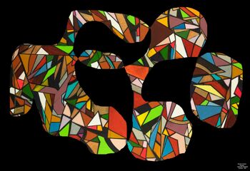 Résumé 1-39.-6. Cubisme Géométrique Color Art 100x65cm.