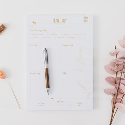 Desk pad, daily planner, 128.S., gold