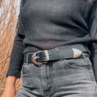 Silver Buckle Waist Belt