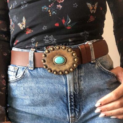Turquoise Stone on the Buckle