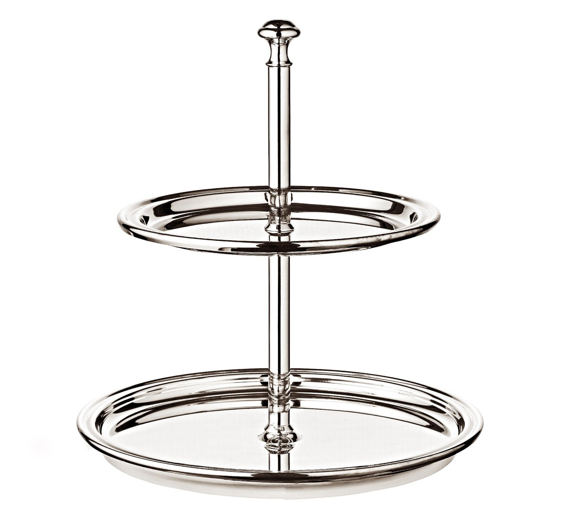 Cake stand thread (height 22 cm, 2 tiers), round, silver-plated, tarnish-proof