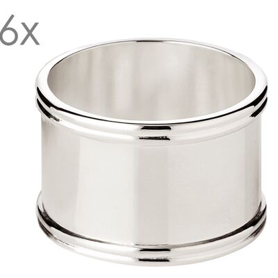 Set of 6 napkin rings Madrid, silver-plated, diameter 4 cm