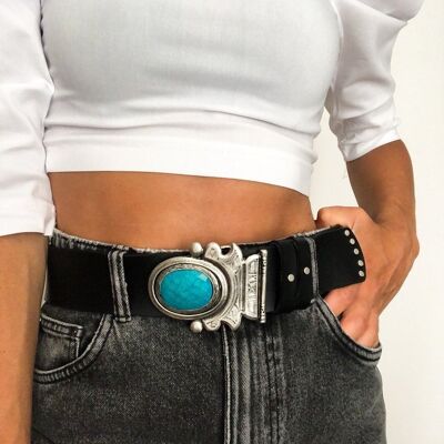 Turquoise Stone Buckle Belt