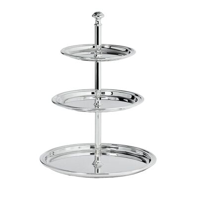Cake stand with 3 levels, thread edge, noble silver-plated, tarnish-resistant, height 30 height