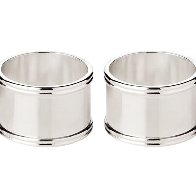 Set of 2 napkin rings Madrid, silver-plated, tarnish-resistant, diameter 4 cm