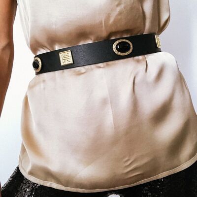 Gold Meandros - Handmade Leather Belt