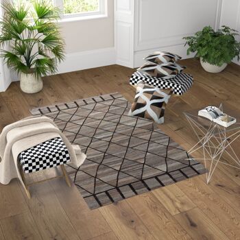 Tapis Kilim en ciment brun Ariana 1