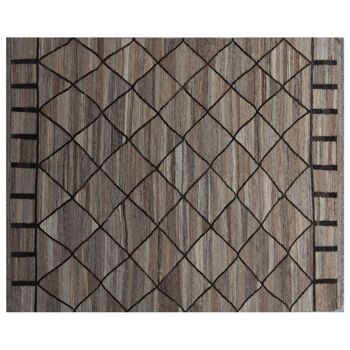 Tapis Kilim en ciment brun Ariana 4