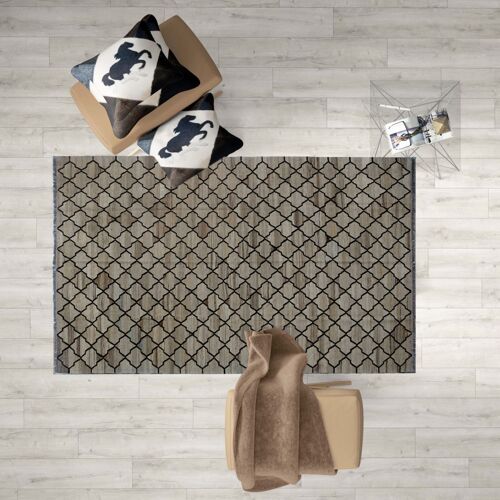 Ariana Peat Brown Kilim Rug