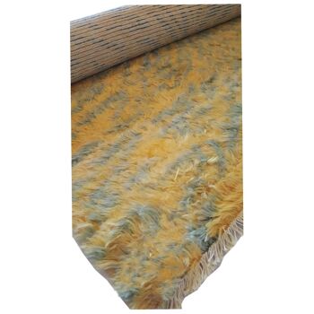 Tapis shaggy duveteux tigre jaune marocain 5