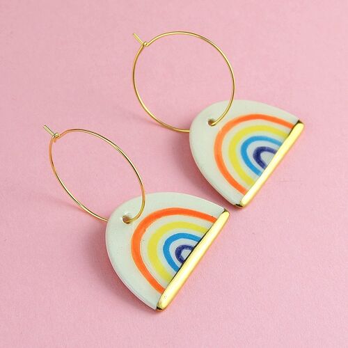 Rainbow Hoop Earrings