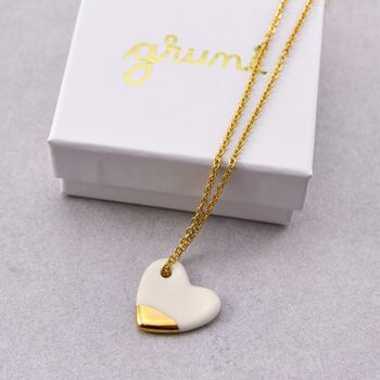 Petit Pendentif Coeur Porcelaine 2