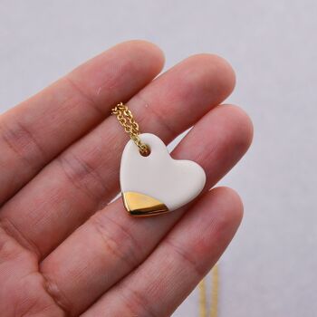 Petit Pendentif Coeur Porcelaine 3