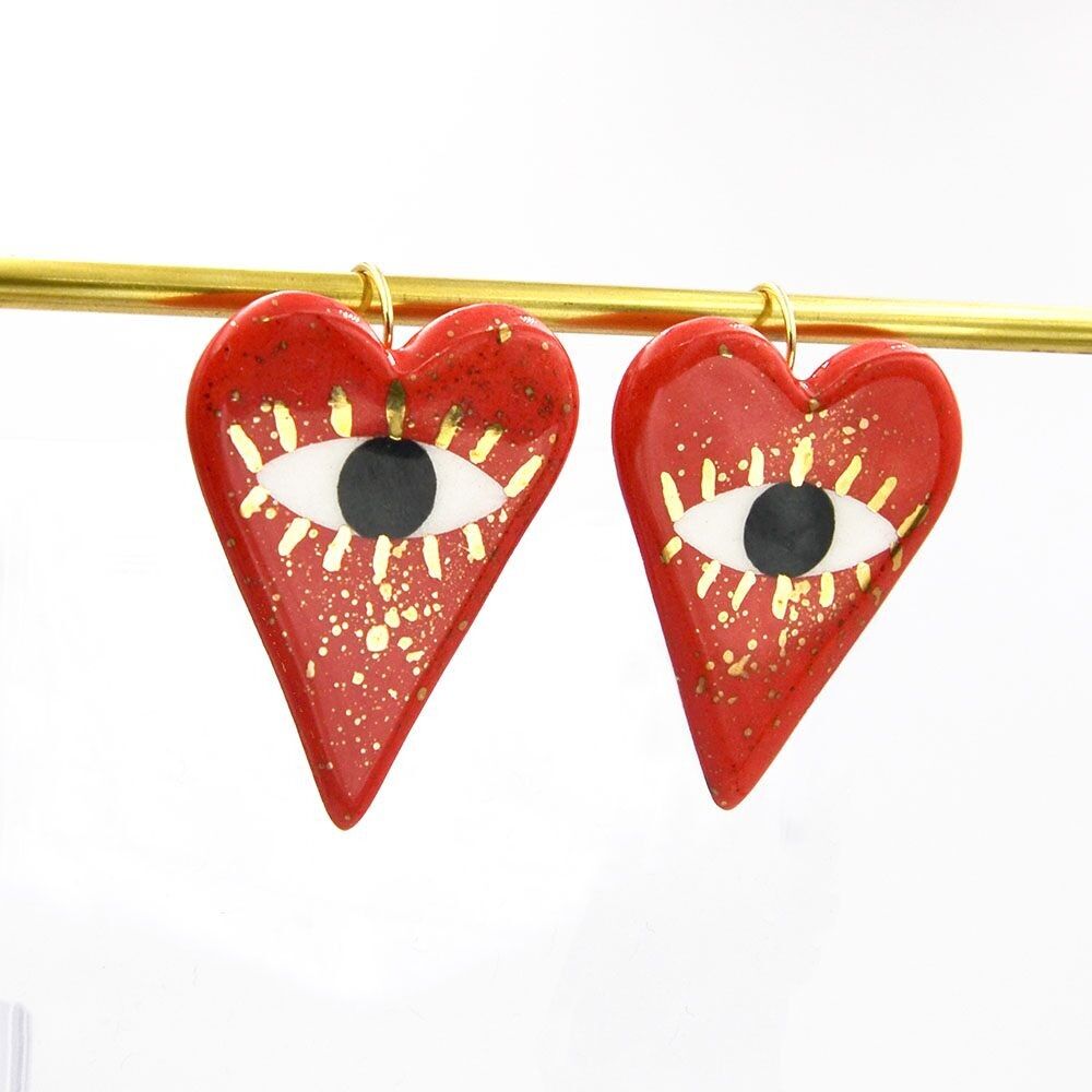 Ich sehe mit meinem Herzen, rote Ohrringe