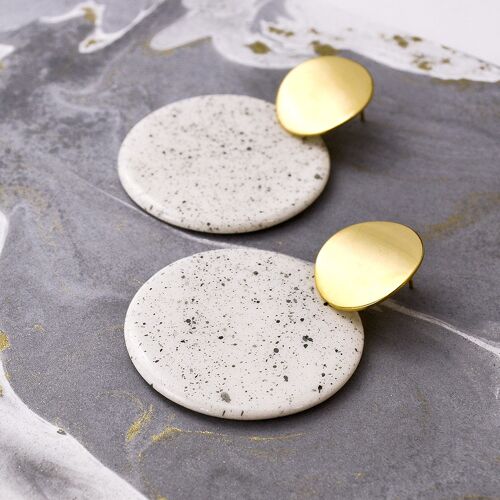 Large Round Speckled Earrings
