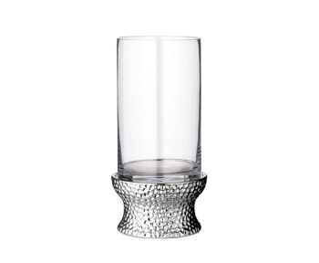 Lanterne bougie en verre Estepona, verre et nickelé, hauteur 34 cm 1