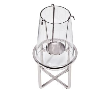 Lanterne Moll, acier inoxydable nickelé, avec verre, hauteur 30 cm, diamètre 15 cm 2