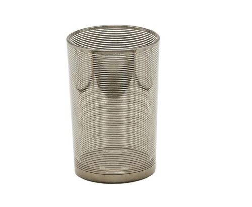 Teelichtglas Teelichthalter Teelicht Hauke, Glas, silber, Höhe 18 cm