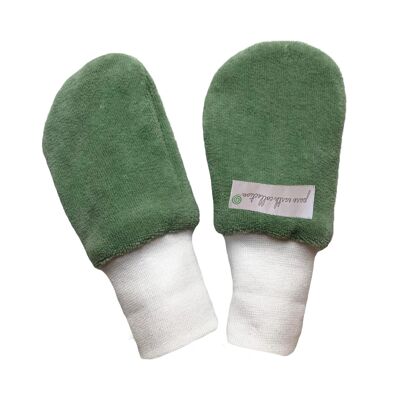 Manoplas orgánicas - Verde (paquete de 2 pares) - (sin pulgares) 0-12m