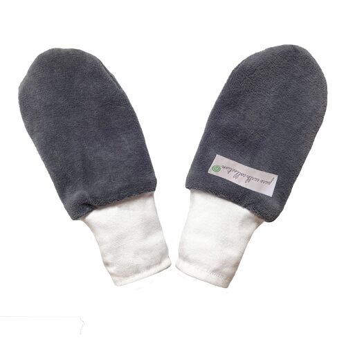 Organic Mittens - Grey (pack of 2 pairs) - (with thumbs)