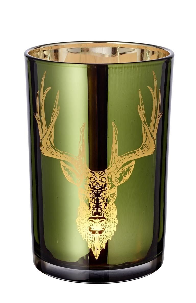 Windlicht Ted grün H 18 cm