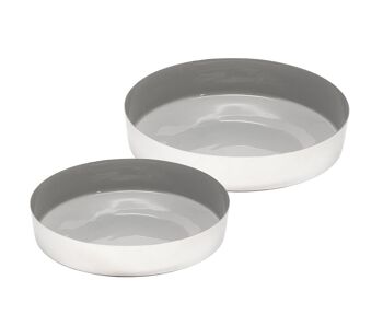 VENTE Bol Peter, acier inoxydable brillant, intérieur peint en gris, diamètre 19 cm 2