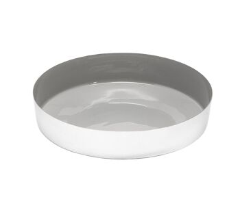 VENTE Bol Peter, acier inoxydable brillant, intérieur peint en gris, diamètre 23 cm 1